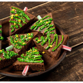 Goûter de Noël Gourmet - Brownie Sapin et décor de Noël