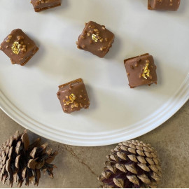 Goûter de Noël Gourmet - Mini bûche rocher caramel tonka